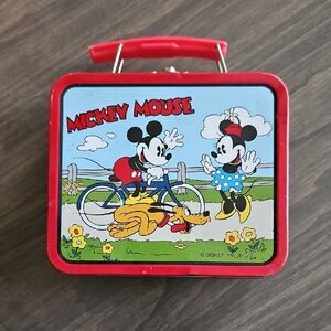 Pluto.Vintage Disney Mickey Mouse Mini Tin Lunchbox